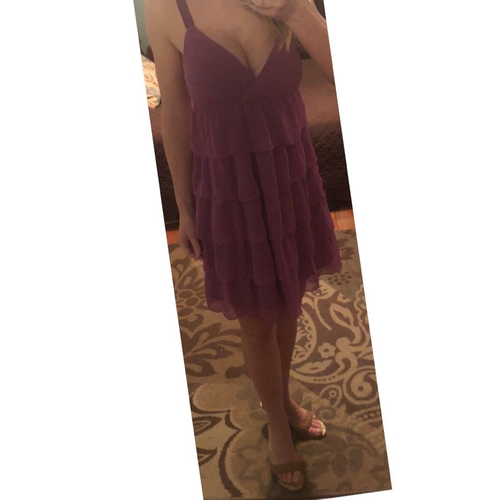 Old Navy fun & flirty tiered ruffle purple dress